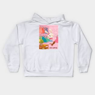 Bunny shopping Kids Hoodie